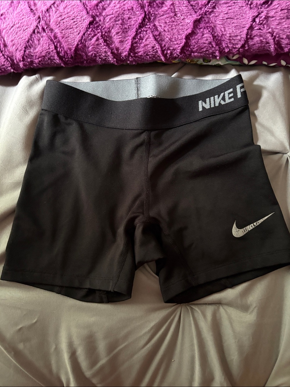 Nike Black Women's Bike Shorts with Reflective Swoosh